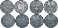 BRD 5 DM Set 1951 DFGJ Silber 4 Stk. Heiermann ss 70,00 EUR  + 10,00 EUR frais d'envoi