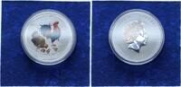 Australien 1 Dollar 1oz Silber Lunar II Serie: Jahr des Hahns - Coloured edition from The Perth Mint -
