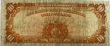 United States ten dollar 1922 gold certificate, pressed and small tape repair VF