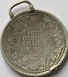 India rupee 1913 used as dog tag (First World War trench art, unique piece) F