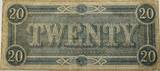Confederated States twenty dollar 1864 pinholes VF