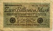 two billionen mark 1923 Germany  SS