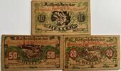 Austria (Hadersfeld) serie van drie houten biljetten 1920 VZ/UNC 60,00 EUR  + 9,00 EUR frais d'envoi