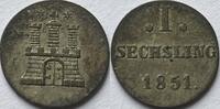 German States (Hamburg) sechsling 1851 VZ 10,00 EUR  + 4,00 EUR frais d'envoi