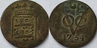 VOC West-Friesland duit 1754 SS 10,00 EUR  + 4,00 EUR frais d'envoi