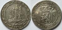 Nederlands-Indi&euml; scheepjesgulden 1802 sligtly wavy flan VZ- 299,00 EUR  + 16,00 EUR frais d'envoi
