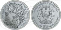 Ruanda 50 RWF Ruanda 50 RWF 2013 PP Silber 1oz Gepard / Cheetah OVP mit Zertifikat -