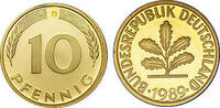 Deutschland 10 Pfennig 1989 Deutschland bankfrisch 0,50 EUR prix TTC + 9,90 EUR frais d'envoi