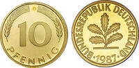 Deutschland 10 Pfennig 1987 Deutschland bankfrisch 0,50 EUR prix TTC + 9,90 EUR frais d'envoi