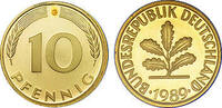 Deutschland 10 Pfennig 1989 Deutschland bankfrisch 0,50 EUR prix TTC + 9,90 EUR frais d'envoi