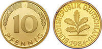 Deutschland 10 Pfennig 1984 Deutschland bankfrisch 0,50 EUR prix TTC + 9,90 EUR frais d'envoi