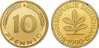 Deutschland 10 Pfennig 1990 Deutschland bankfrisch 0,50 EUR prix TTC + 9,90 EUR frais d'envoi