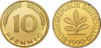 Deutschland 10 Pfennig 1990 Deutschland bankfrisch 0,50 EUR prix TTC + 9,90 EUR frais d'envoi