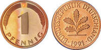 Deutschland 1 Pfennig 1991 Deutschland circuliert 0,30 EUR prix TTC + 9,90 EUR frais d'envoi