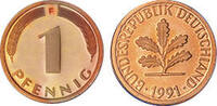 Deutschland 1 Pfennig 1991 Deutschland circuliert 0,30 EUR prix TTC + 9,90 EUR frais d'envoi