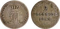 Oldenburg, Grafen 2 Pfennig 1848 Oldenburg, Grafen schön - sehr schön 10,00 EUR prix TTC + 9,90 EUR frais d'envoi