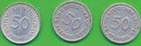 Deutschland BRD 3x 50 Pfennig 1949J, 1972F 3x Münzen Lot , Bank Deutscher Länder TTB-SUP