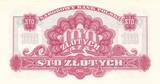 Polen 100 Zloty Zlotych 1944 (1979) Durch die Mitte waagerecht Aufdruck: XXXV - LECIE PRL 1944-1979 SPL