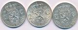 Niederlande 3x 2 1/2 Gulden 1960, 1966 3x Silber Münzen Lot SUP