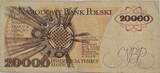 Polen 20000 Zloty 1989 Banknote TTB