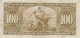 Kanada $ 100 Dollars 1937 Banknote, Serie: B/J2962310 TTB