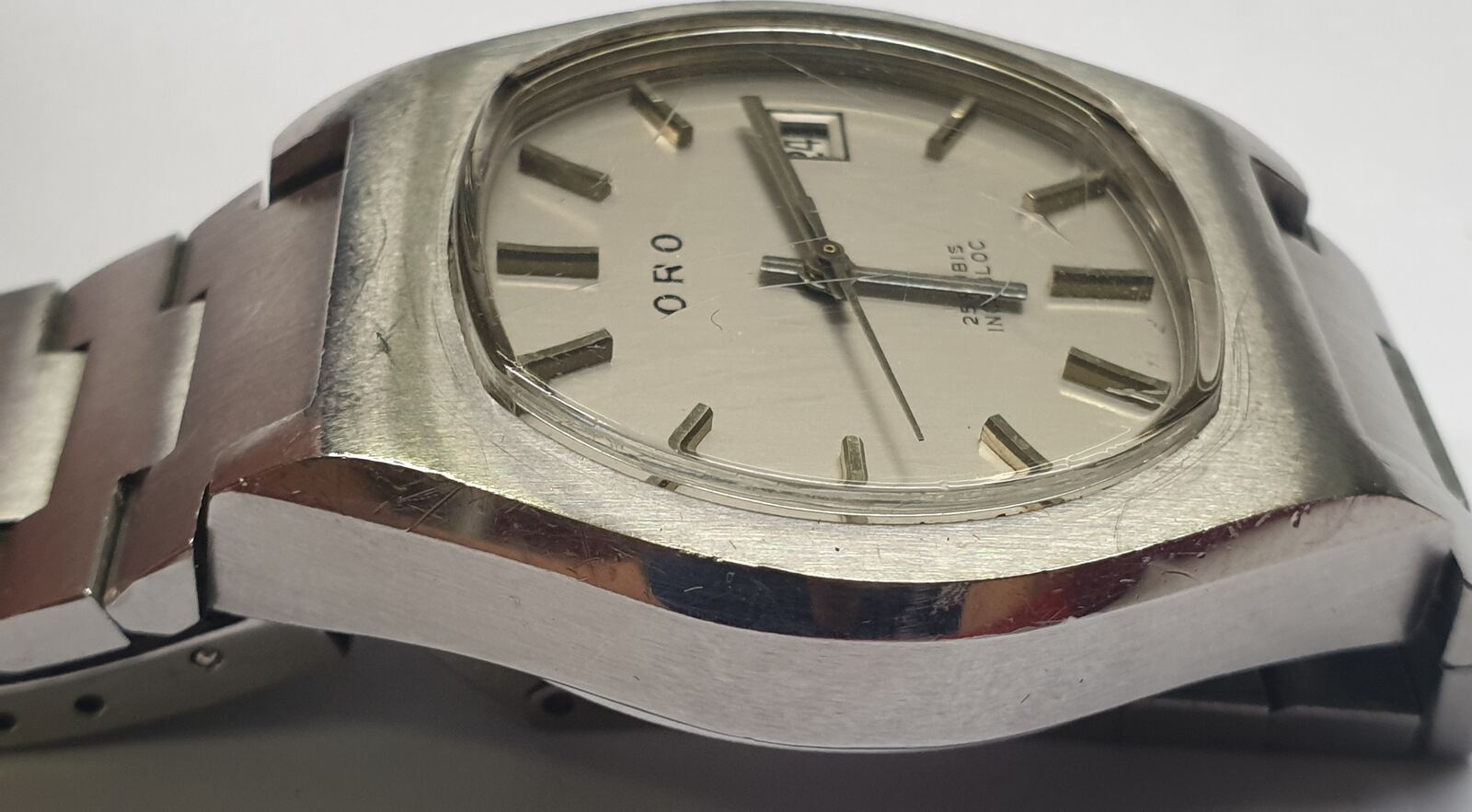 Herrenarmbanduhr vintage ORO Armbanduhr Uhr Automatik 25 Rubis incabloc  getragen, mit Gebrauchsspuren