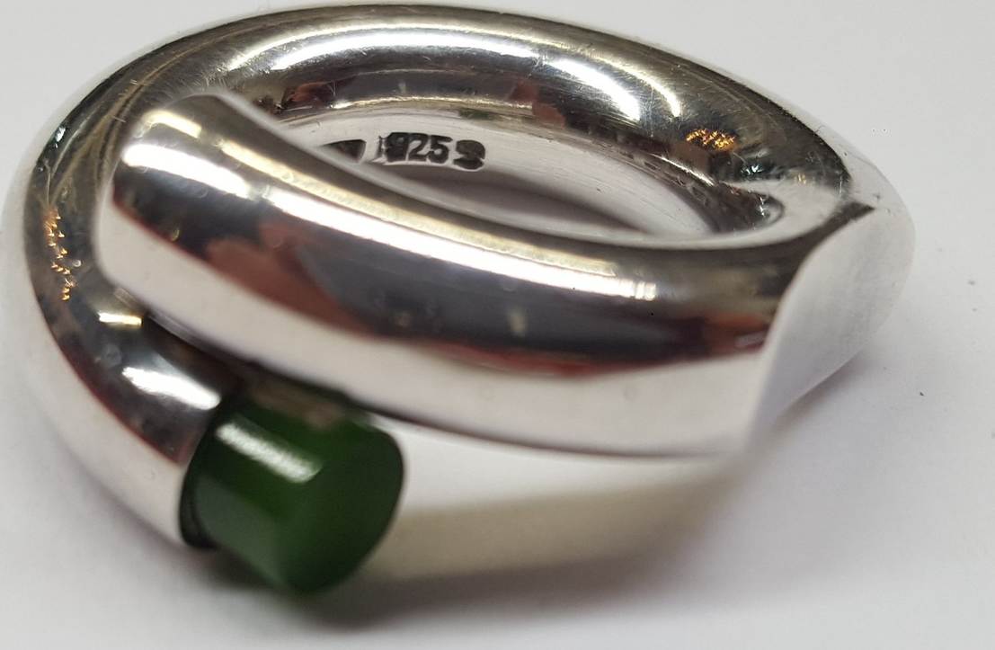 Bague Moderniste En Argent Signée Andreas Mikkelsen - Danemark, Taille 52, Bijou D'Artiste Occasion