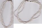 3 reihiges Süßwasser Perlencollier 333er Gold Verschluß Perlen Kette -