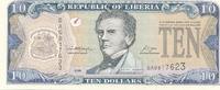 Liberia 10 Dollars Geldschein Banknote -