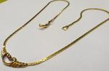 Feines Silbercollier vergoldet 835 er Silber Collier Kette -