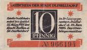 Düsseldorf 10 Pfenning 10.1.1921 Notgeldschein aus Düsseldorf V 2,00 EUR prix TTC + 6,00 EUR frais d'envoi