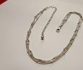 925er Silber Silbercollier Silberkette dreireihig -