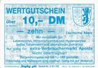 Deutschland 10 DM Mark Wertgutschein für Verbrauchermarkt Apolda -