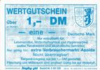 Deutschland 1 DM Mark Wertgutschein für Verbrauchermarkt Apolda -