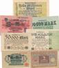 Lot 7 versch.Banknoten Darlehenskassenschein 1914 u. Reichsbanknoten 1923 -