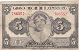 Luxemburg 5 Francs Geldschein Banknote Luxembourg -