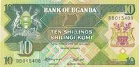 Uganda 10 Shilingi 1987 Geldschein Banknote Kumi Shillings unc kassenfrisch 6,00 EUR prix TTC + 6,00 EUR frais d'envoi