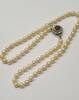 Akoya Perlen Kette 800er Silber Verschluß Perlenkette Perlencollier Rubin -