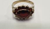Granat Ring 333 er Gold 8K Granatschmuck Goldring Antik Damenring -