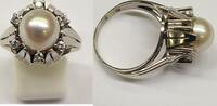 Goldring mit Akoya Perle 585er Gold Ring 585er Gold 14K Goldring Brillantring Damenring Weißgold -