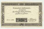 Frankreich 25 Livres Assignat, Serie 2068, Domaines nationaux -
