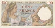 Frankreich 100 Francs Banknote Geldschein Cents Francs Banque de France -