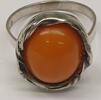 Silberring Damenring FKE 925 Ring Natur Bernstein Bernsteinschmuck Amber Butterscotch كهرمان 琥珀 kehribar -