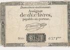 Frankreich 10 Livres Assignat, Serie 6371 -