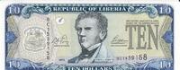 Liberia 10 Dollars Banknote Geldschein -