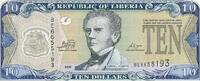 Liberia 10 Dollars Banknote Geldschein -
