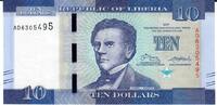 Liberia 10 Dollars Banknote Geldschein -