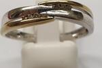 Damenring Ring Brillantring 333er 8 Karat Gold Goldring Ring mit Brillanten 0,07 Ct bicolor -