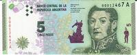Argentinien 5 Pesos Banknote Geldschein -