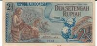 Indonesien 2 1/2 Rupiah Banknote Geldschein -